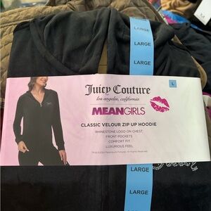 Juicy Couture Black Velour Hoodie NWT LG